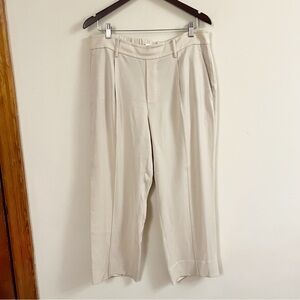 Vince VO07222019 Beige pull on crop straight leg pants $295 Size Large